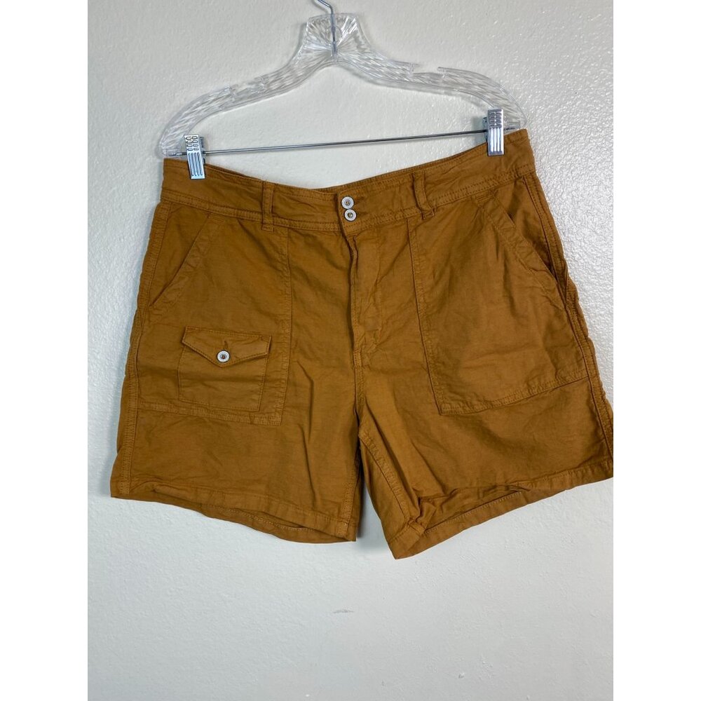 Anthropologie The Wanderer Women Utility Shorts Size 31 Mustard Brown Cotton